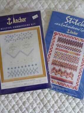 2 New ANCHOR England Embroidery Kits_Hardanger Sampler ACE05_Cross Stitch EGS14